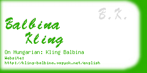 balbina kling business card